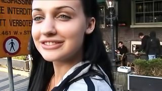 Sexy brunette Doris tempts a guy and fucks with him