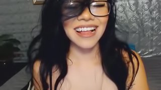 Naughty Nerd  Fingers her Wet Tight Pussy