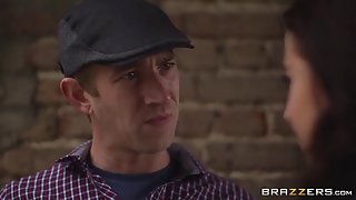 Glamorous brunette teen gets rammed by the postman