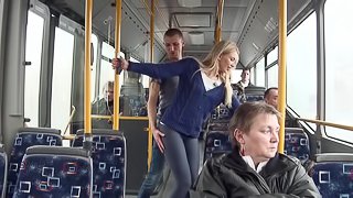 Lindsey Olsen gets her mouth and cunt drilled in a bus in reality video