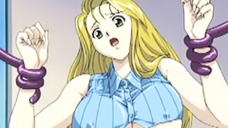 Hentai caught by tentacles and squeezed her bigboobs
