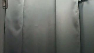 Naked Asian bazoongas caught on a changing room spy cam