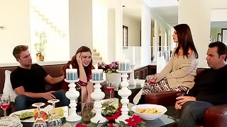 Two people take a shower and then fool around in the bed together