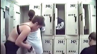 Spy cam in public dress room shoots nude amateur females