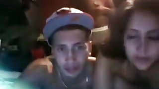 American slut has a  threesome with her bf and a friend