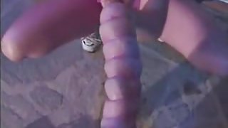 Alien Stuffs Cunt &amp; Butt With His Long Straw