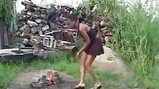 Black woman inflicts punishment her maid