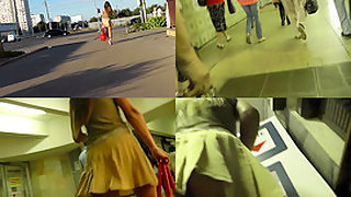 G-string on an athletic ass of a hottie in upskirt mov