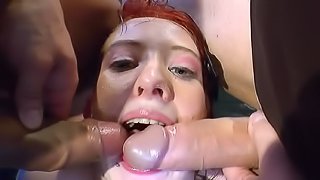 Sweet redhead Linda swallows some sperm