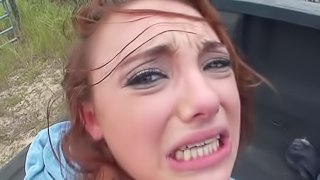 Pulling Over to Fuck the Sexy Redhead Teen Khloe Kush Really Hard