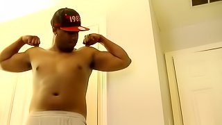 James gets his big black cock sucked off by an old guy
