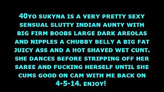 Pretty 40yo Desi Aunty Dances and Fucks Her Cunt on Cam