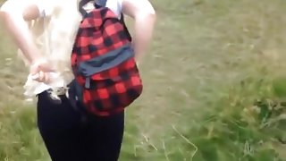 Hot blond striped for me in the woods