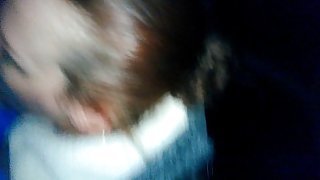 Horny amateur wife giving a blowjob to husband'_s friend in his truck