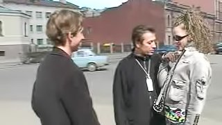 Curly babe is very horny and agrees to get into an amateur threesome