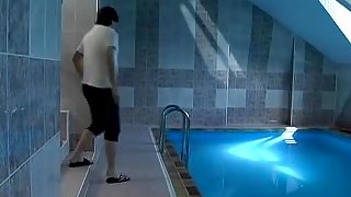 Slutty granny gets banged in the bathroom