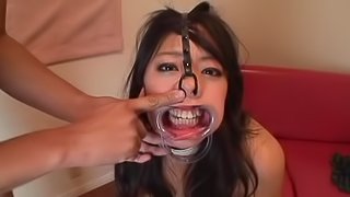 Subtitled bizarre Japanese facial destruction blowjob