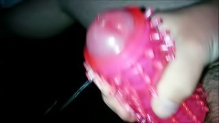 Cock Stroker & Cum In My Work Van In Public