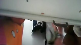 Spying on  immature in the locker room