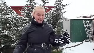 Snowballing with Kathia on a lovely winter day