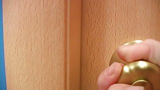 Vehement sex behind the door