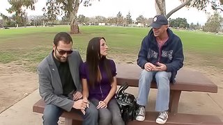 Brunette With Fake Tits In Bra Gets Fucked Doggystyle