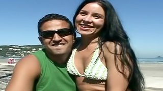 Long Hair Brunette Gets Banged Hardcore Outdoor