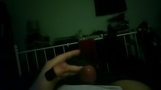 Thick cum running down my cock...