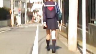 Lively oriental sweetie gets her first taste of sharking odyssey