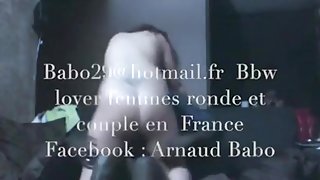 Cuckold tapes his french wife riding a black bull on the sofa