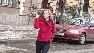 Bubbly cowgirl in jeans stimulated as her shaved pussy gets licked before being nailed doggystyle