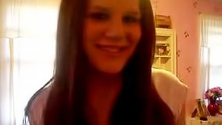 Sexy brunette  masturbates in the bedroom