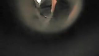 Girl in change room gets ass spied through the hole