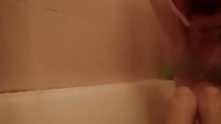 Cute  babe taking a washroom