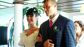 Lewd bride's wedding after party turns into a steamy orgy
