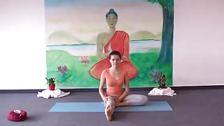 Very sexy and cute Girl  doing yoga