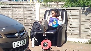 Pregnant neighbour washing car (non nude)