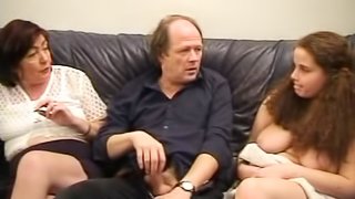 Busty girlfriend anal fuck in front of her mom