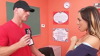 Horny dude fucks a slutty schoolgirl