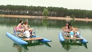 Lovely Lesbian Teen Hotie With Sexy Bikinis Masturbating