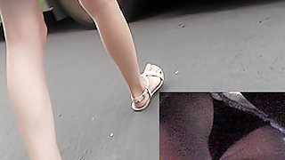 Seductive upskirt ass of a gorgeous  siren in miniskirt