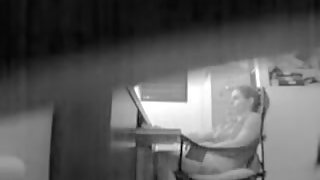 Security cams video with amateur masturbating