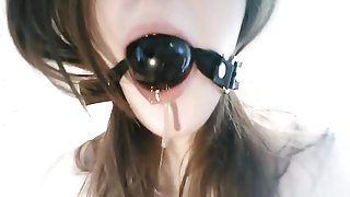 Gagged  heavily drooling  college girl girl tied up