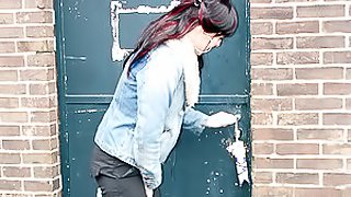 Slutty brunette fucking an anonymous boner