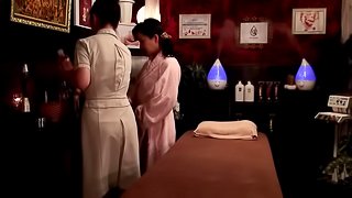 Skilled Asian masseuse is going to make her lesbian client cum