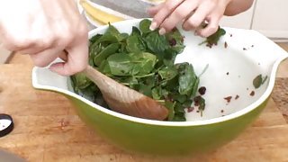 Bree Olson prepares lunch for...