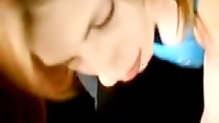 Homemade POV video of  a very quick blowjob given in the car