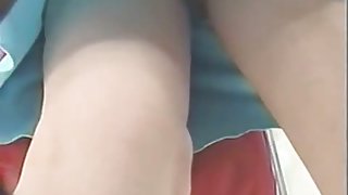 Mature public upskirt voyeur brunette