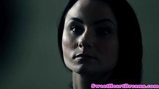 Queening lezdom rubbing suspects pussy