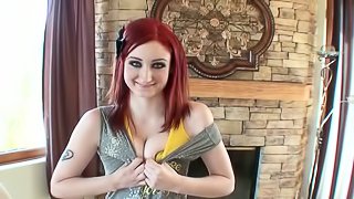 Chubby Red Head Teen Violet Monroe Loving a Big Cock In POV Vid